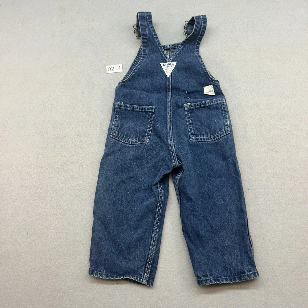 Vintage Oshkosh Vestbak Bib Overalls Denim Kids Toddler Size 2t/3t USA Cotton